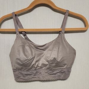 Auden Gray Lace Trim Bra Intimates & Sleepwear